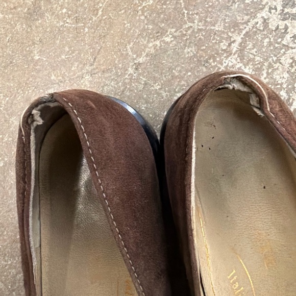 Brunate genuine suede horsebit Italian brown loafers - Picture 7 of 10